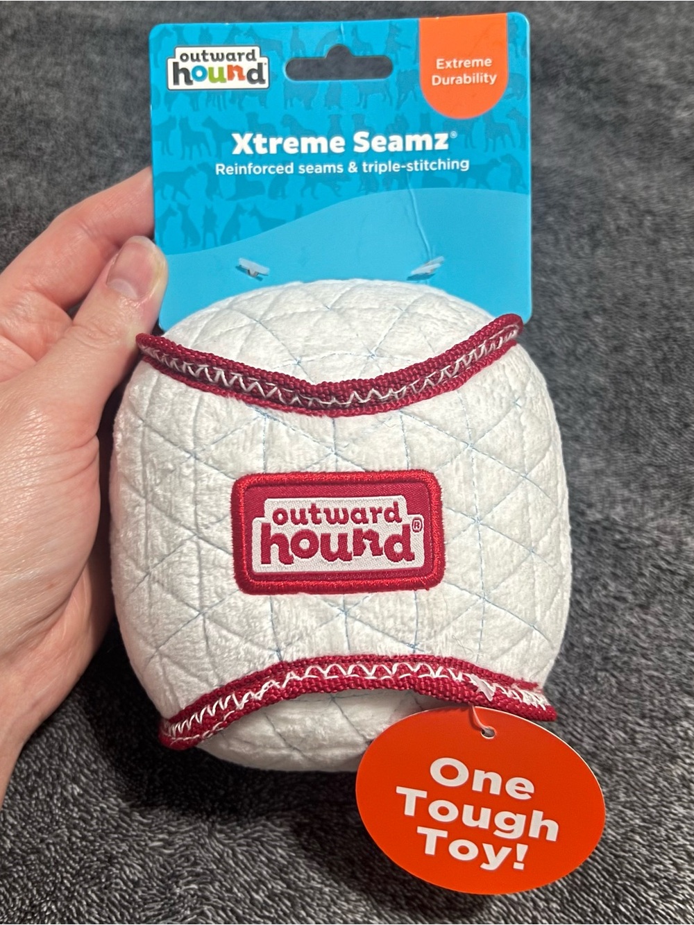 Outward Hound Xtreme Seamz Quilted Baseball Dog Toy